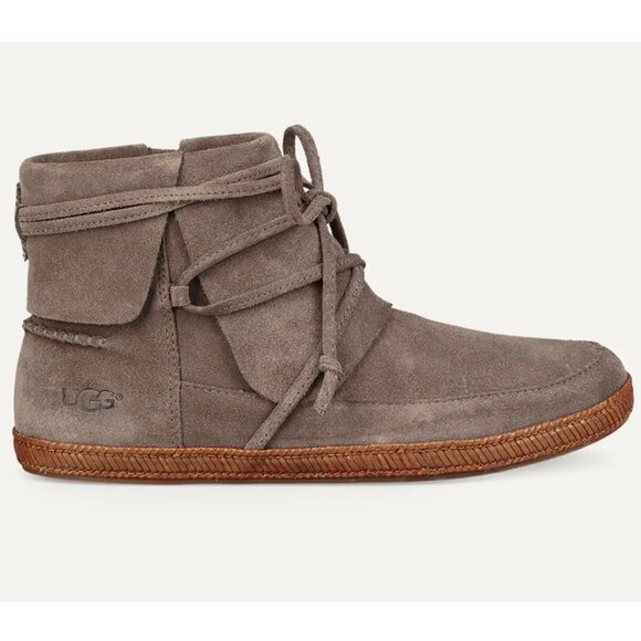 UGG Reid Ankle Boot Womens Size 10 Suede Bootie Slate Gray Zipper - Picture 10 of 12